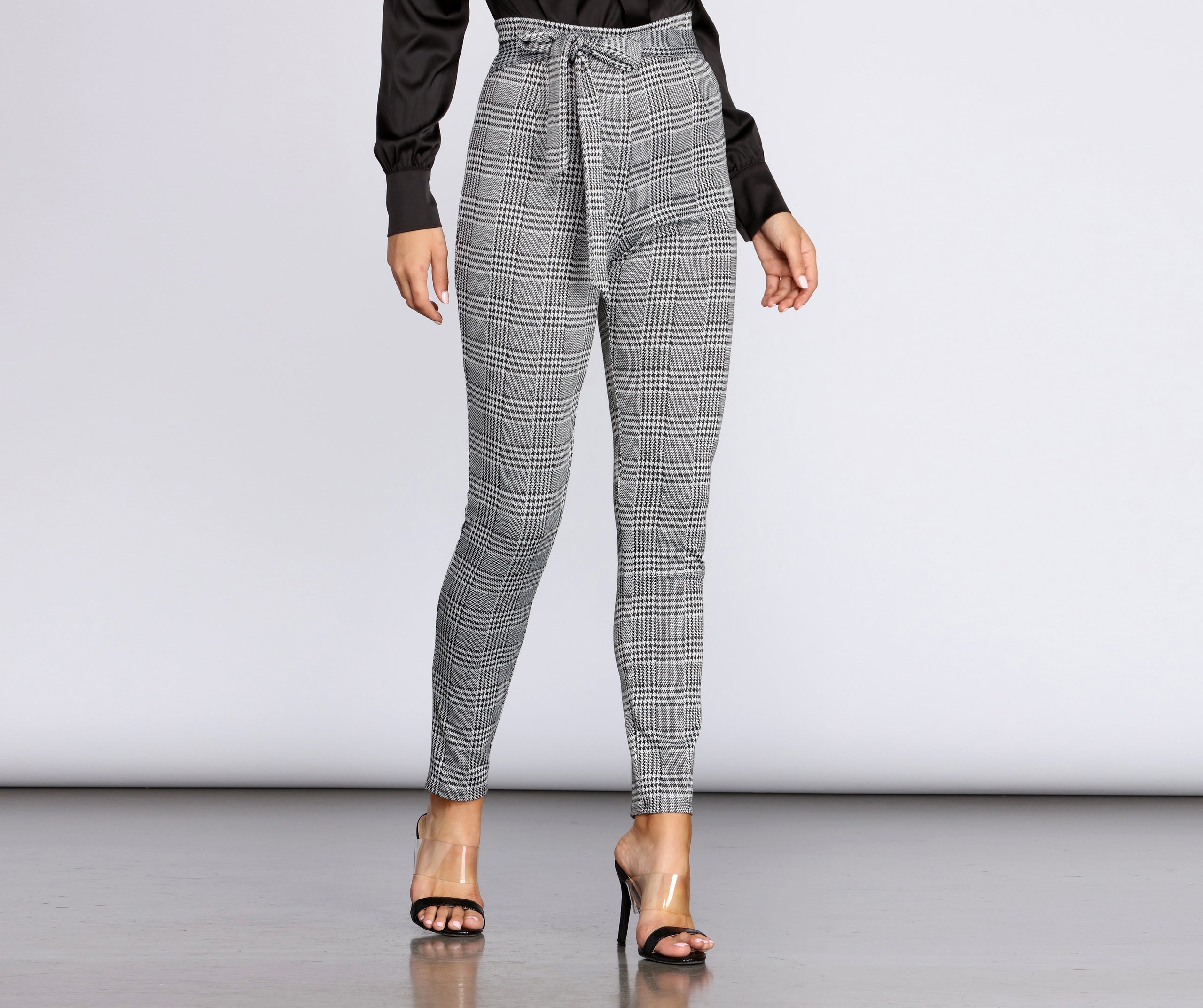 Tapered Glen Plaid Trousers