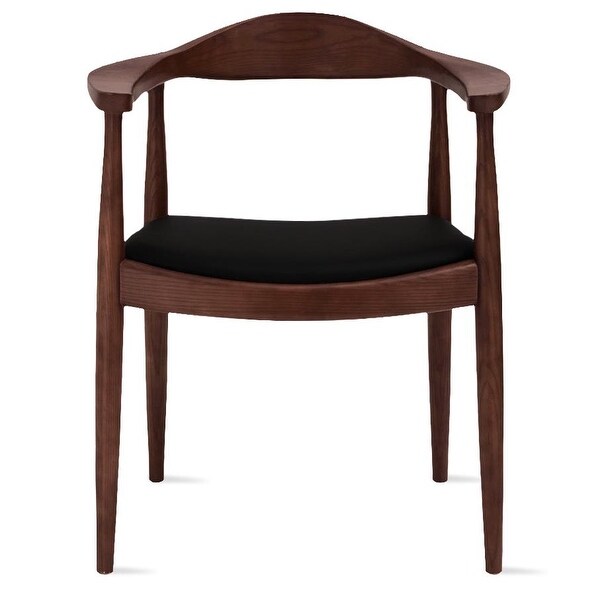 Oak and Faux Leather Dining Armchair