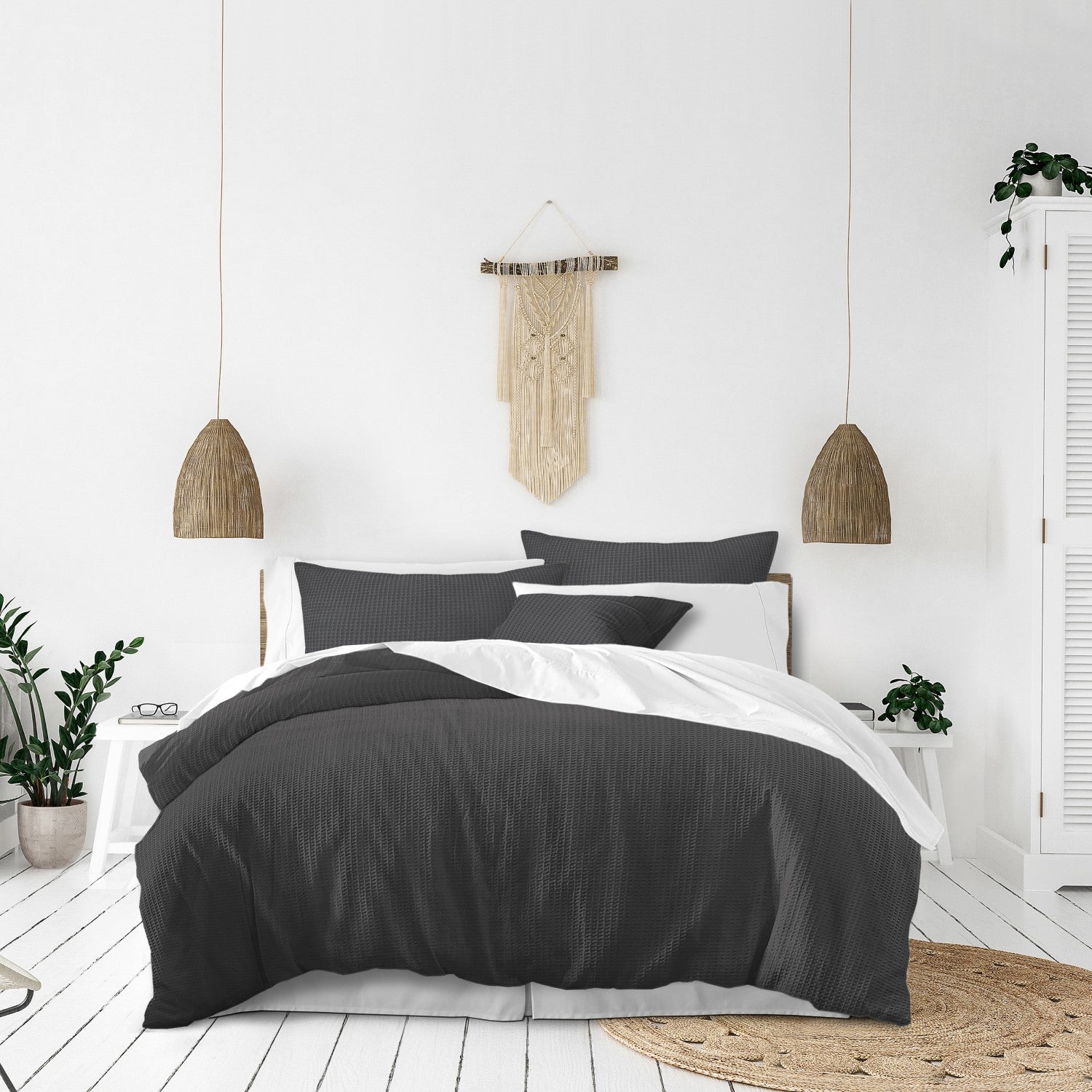 Classic Waffle Gray Bedding