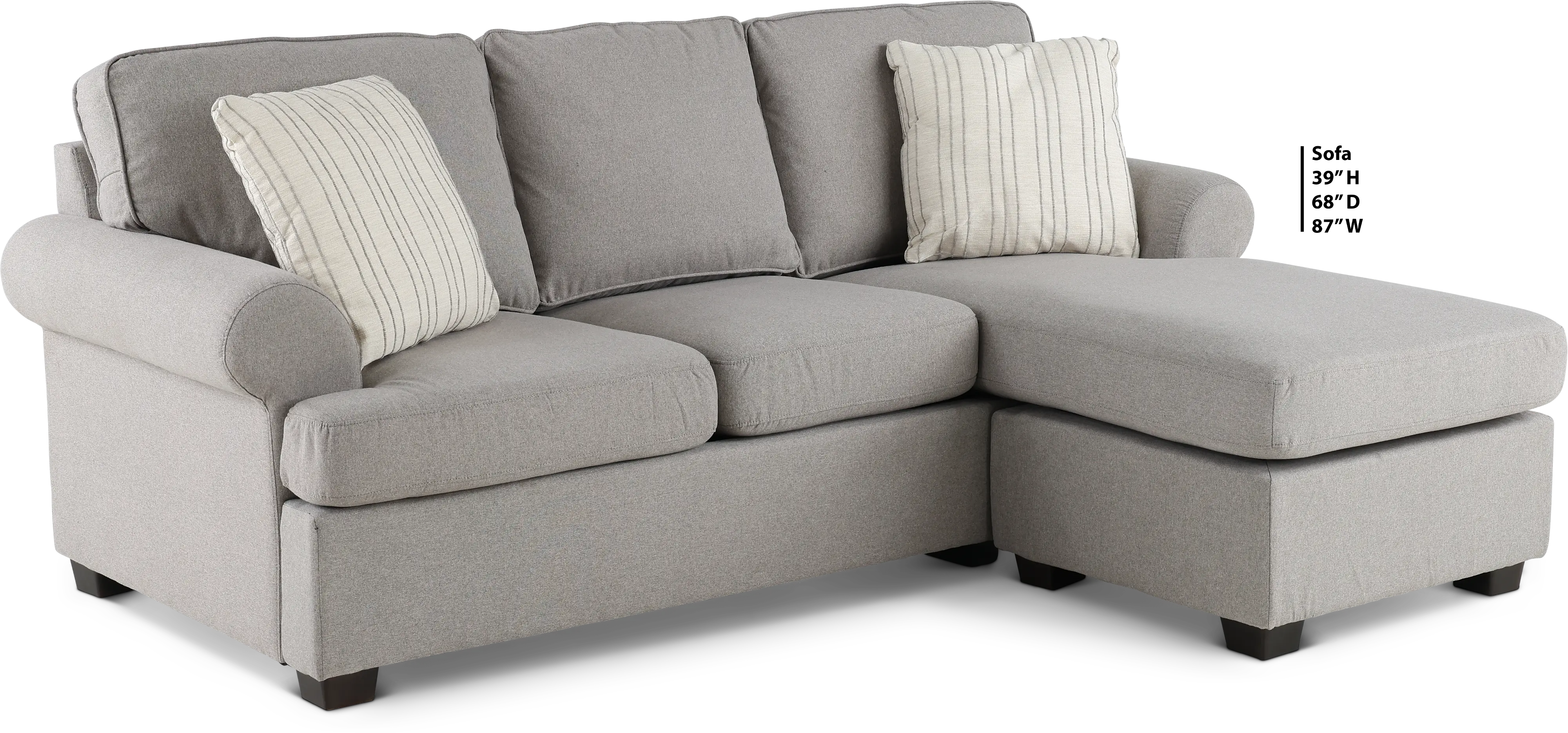 Tranquility Light Gray Queen Sofa Bed with Chaise