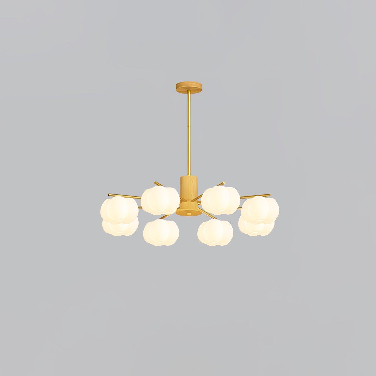 Wooden Cotton Balls Chandelier