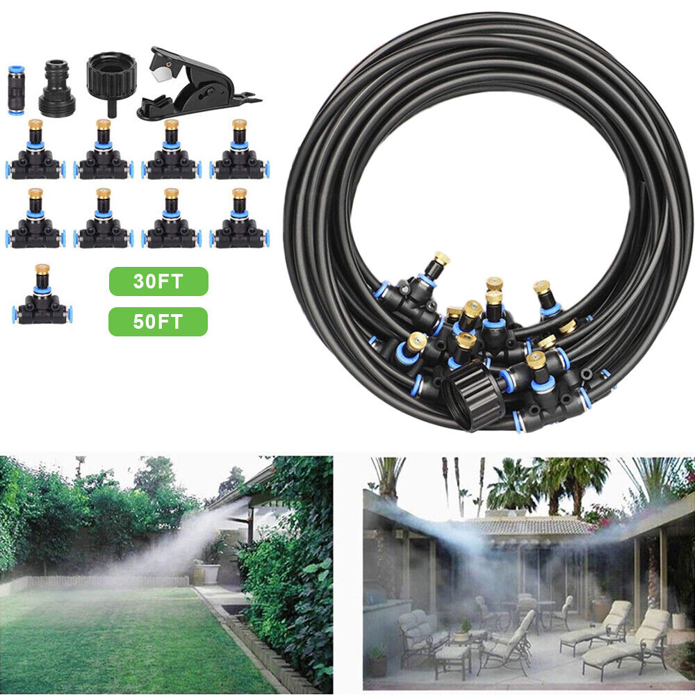 Jahy2Tech 50FT Outdoor Patio Water Mister Mist Nozzle Misting Cooling System Fan Cooler