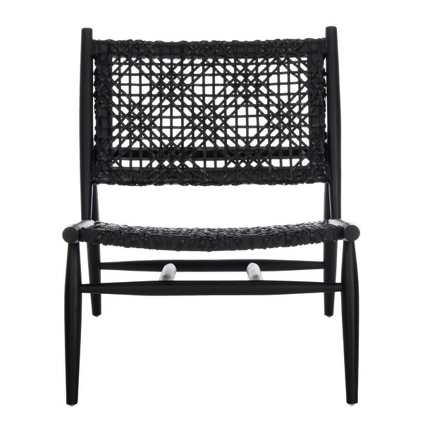 SAFAVIEH Bandelier Open Leather Weave Squared Accent Chair. - 26