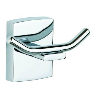 No Drilling Required Klaam Double Robe Hook in Chrome KL241D-CHR