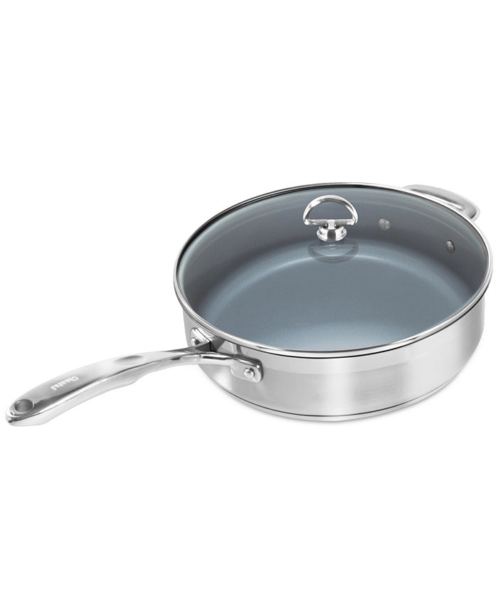 Chantal Induction 21 Steel 5-Qt. Sautandeacute; Skillet with Ceramic Coating and Glass Lid