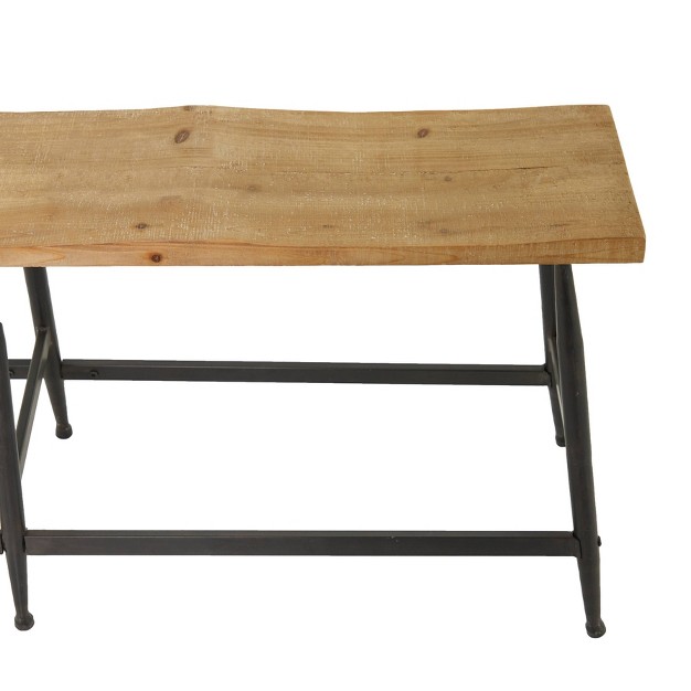 Industrial Metal And Wood Bench Brown Olivia amp May