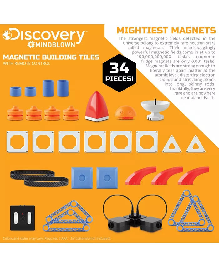 Discovery #MINDBLOWN Toy Magnetic Tiles with Remote Control