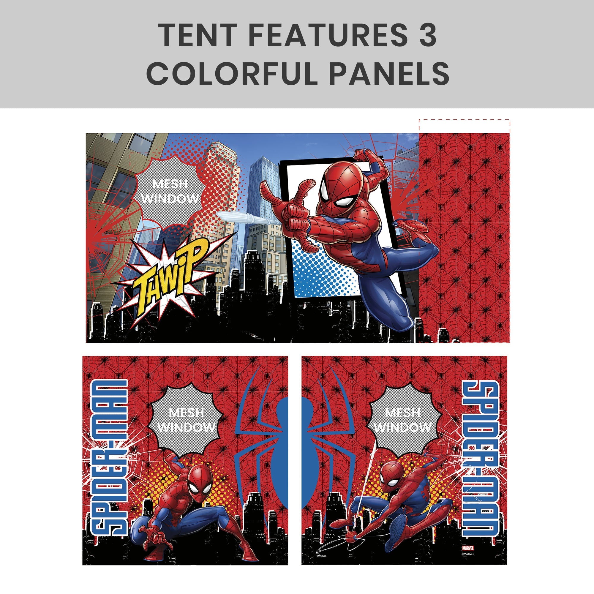 Spider-Man Loft Bed Tent by Delta Children - Curtain Set for Low Twin Loft Bed (Bed Sold Separately)