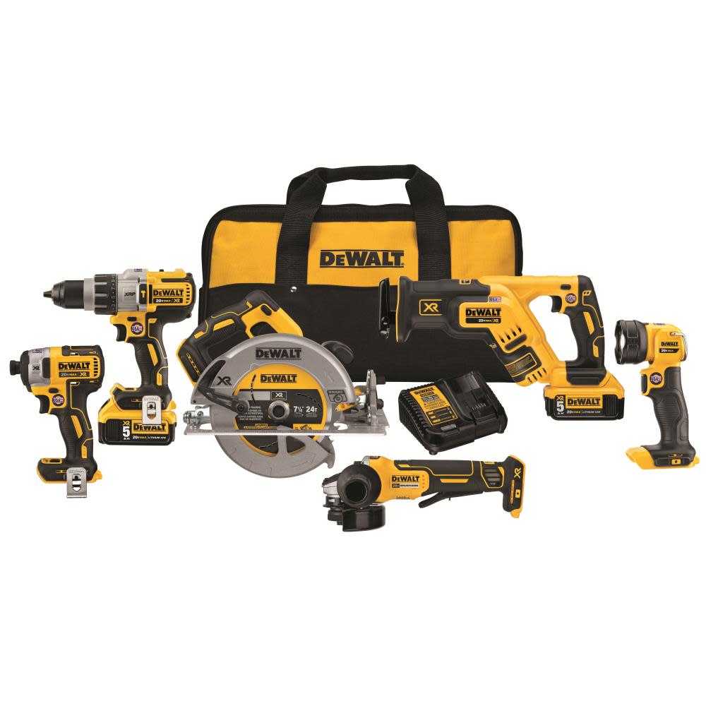 DEWALT 20 V MAX XR Li-ion 6 Tool Combo Kit DCK695P2 from DEWALT