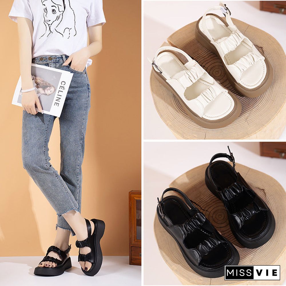 Women Comfort Elastic Band Platform Sandals Shoes