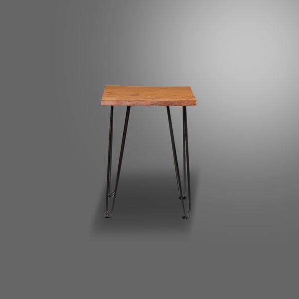 Karina Wooden Side Table with 4 Metal Legs - 16