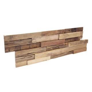 WALL!SUPPLY 0.79 in. x 7.09 in. x 19.49 in UltraWood Teak Colorado Jointless Z-shape Interlocking (10-Pack) 22760110