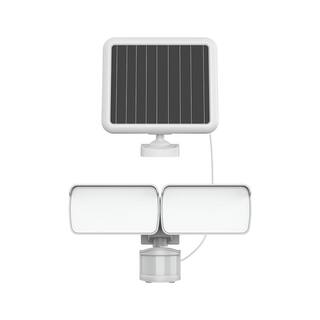 Pinegreen Lighting 2-Head 12.5-Watt Motion Activated 1500 Lumen White Solar Outdoor Area Light CL-SM1500L-2H