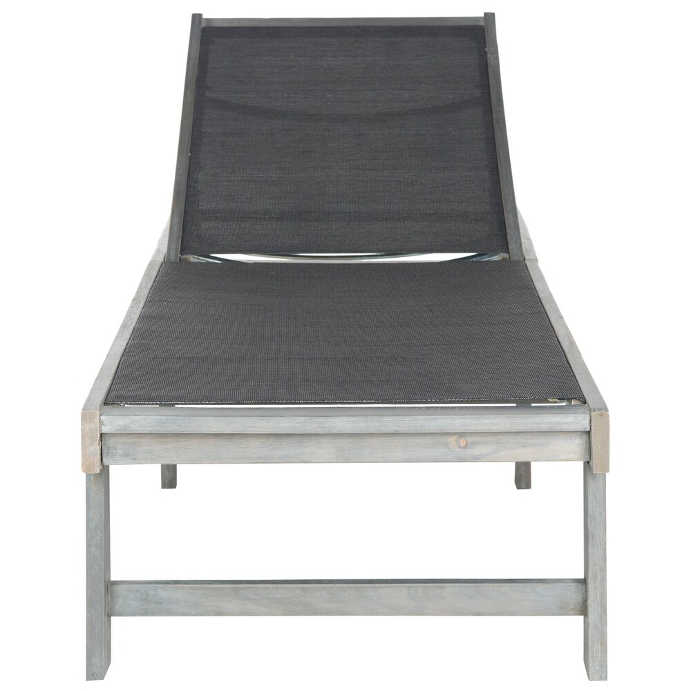 SAFAVIEH Outdoor Living Manteca Ash Grey Acacia Wood Lounge Chair   23.6\