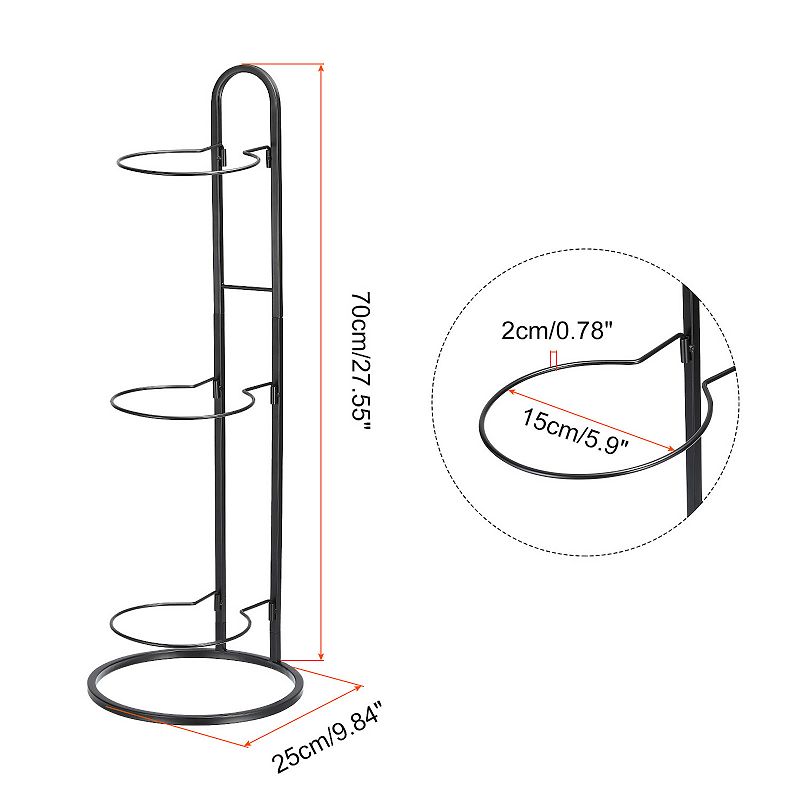 Ball Storage Rack Basketball Holder 3 Tier Removable Vertical Display Stand