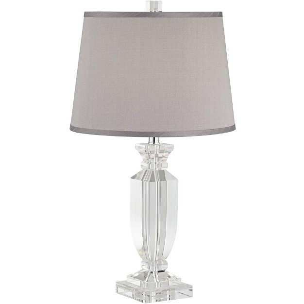 High Crystal Body Gray Tapered Drum Shade For Living Room Bedroom Bedside Nightstand Family