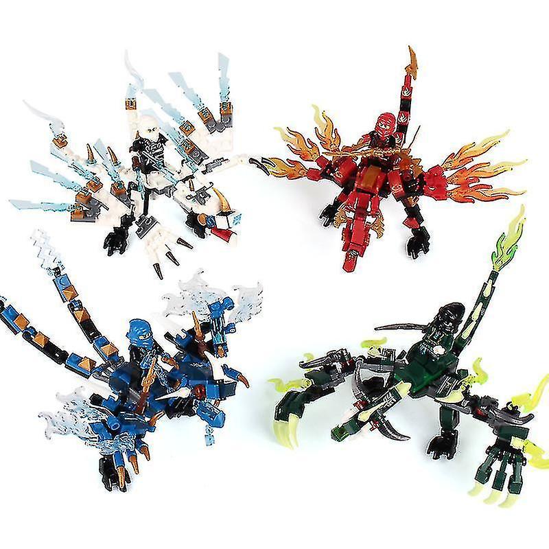 4pcs Dragon Phantom Ninja Series Building Blocks Compatible Music Child Collax