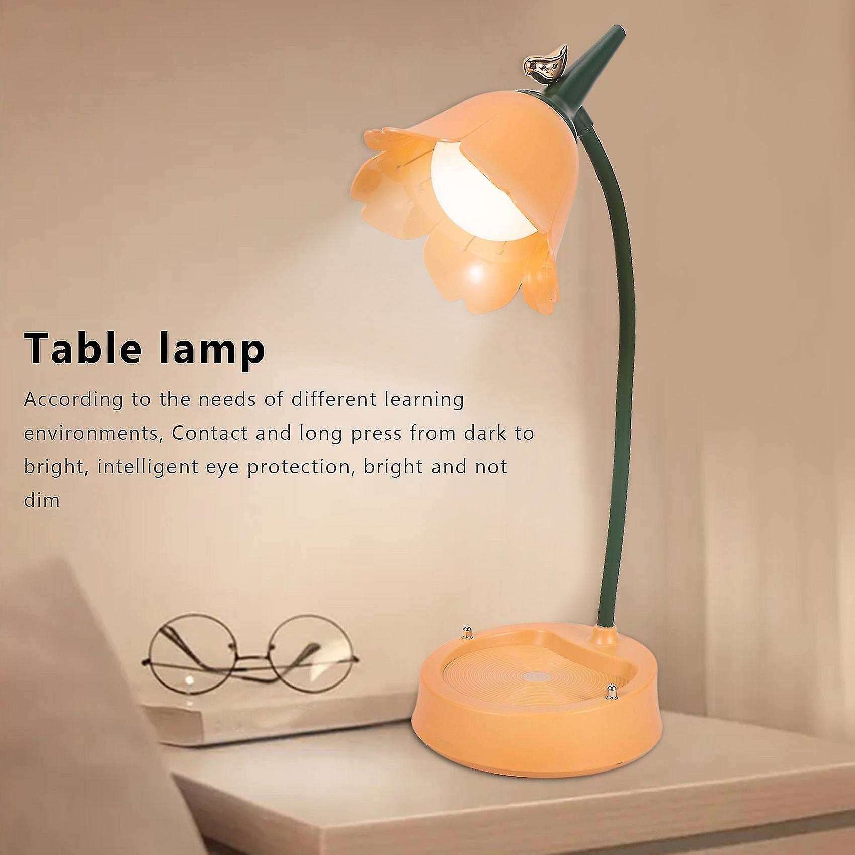 Flower Led Desk Lamp Student Bedroom Lighting Contact Reading Eye Protection Usb Flower Lampshade T