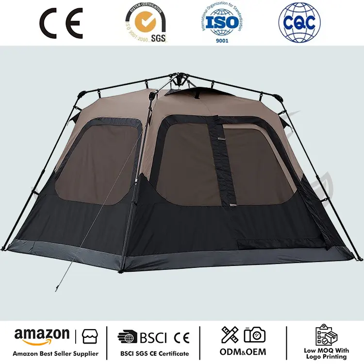 Customized 4 Person Instant Tent Cabin Camping Pop up Tent with Instant Setup  1 Room Portable