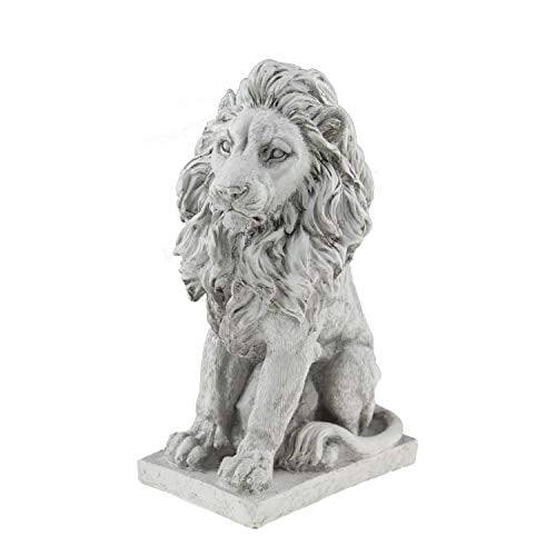 Lion Resin Garden Statue | Outdoor Indoor Figurine Gift Decoration for Home Décor, Patio, Yard, and Garden