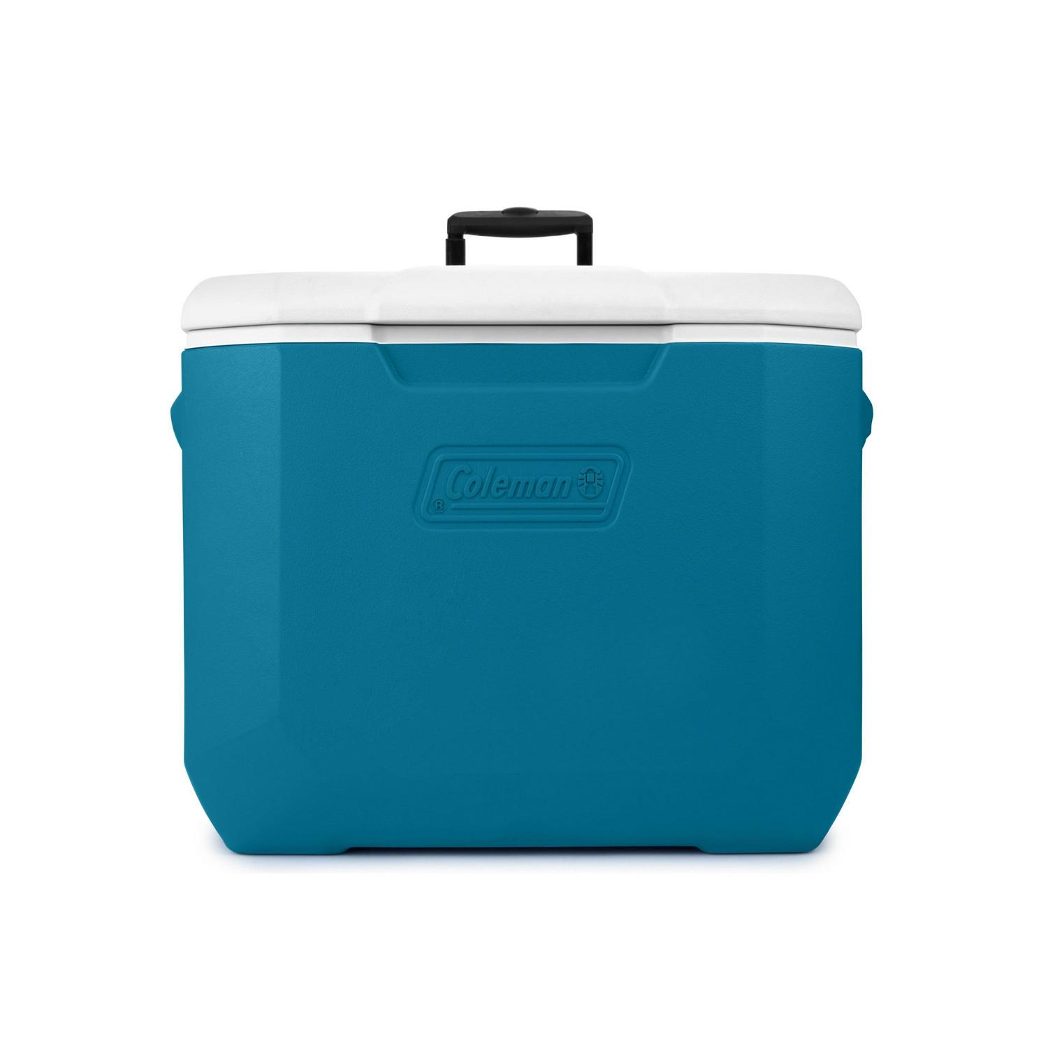 Coleman Chiller 60QT Hard Cooler With Wheels， Ocean Blue