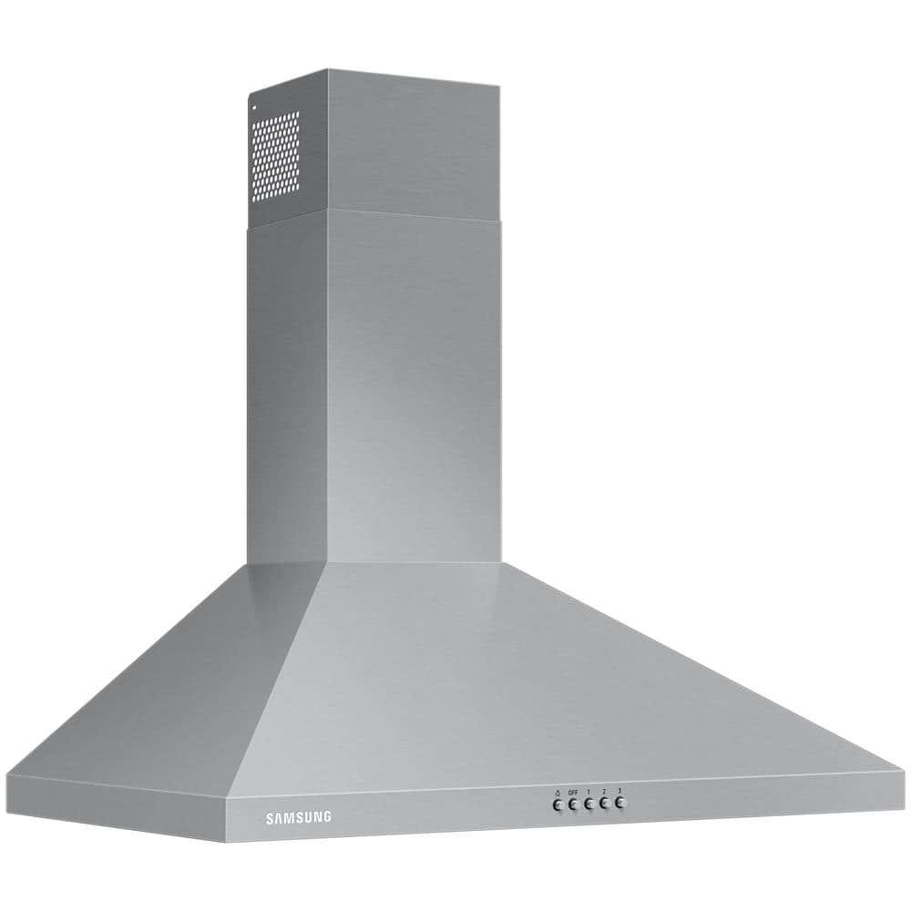  30 in Wall Mount Range Hood with LED Lighting in Stainless Steel