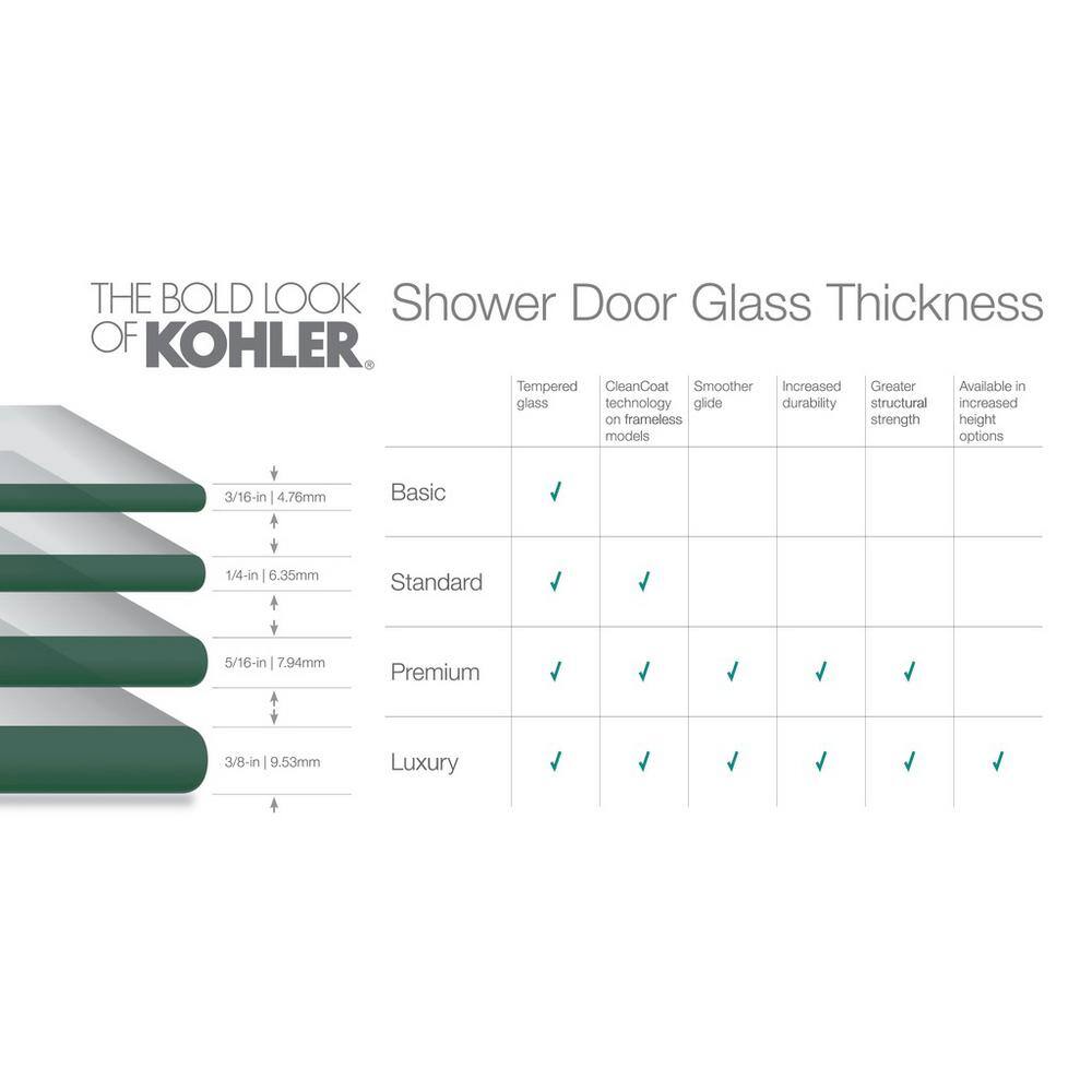 KOHLER Revel 59-58 in. x 55-12 in. Frameless Sliding Tub Door in Anodized Brushed Nickel with Handle 707000-L-BNK