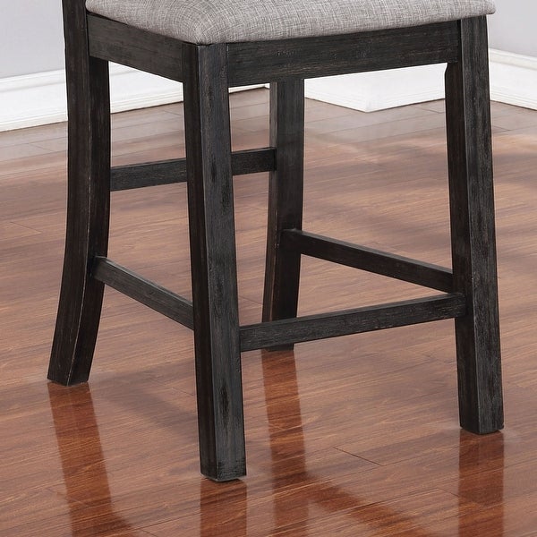 Furniture of America Caza Rustic Black Counter Height Chairs (Set of 2)