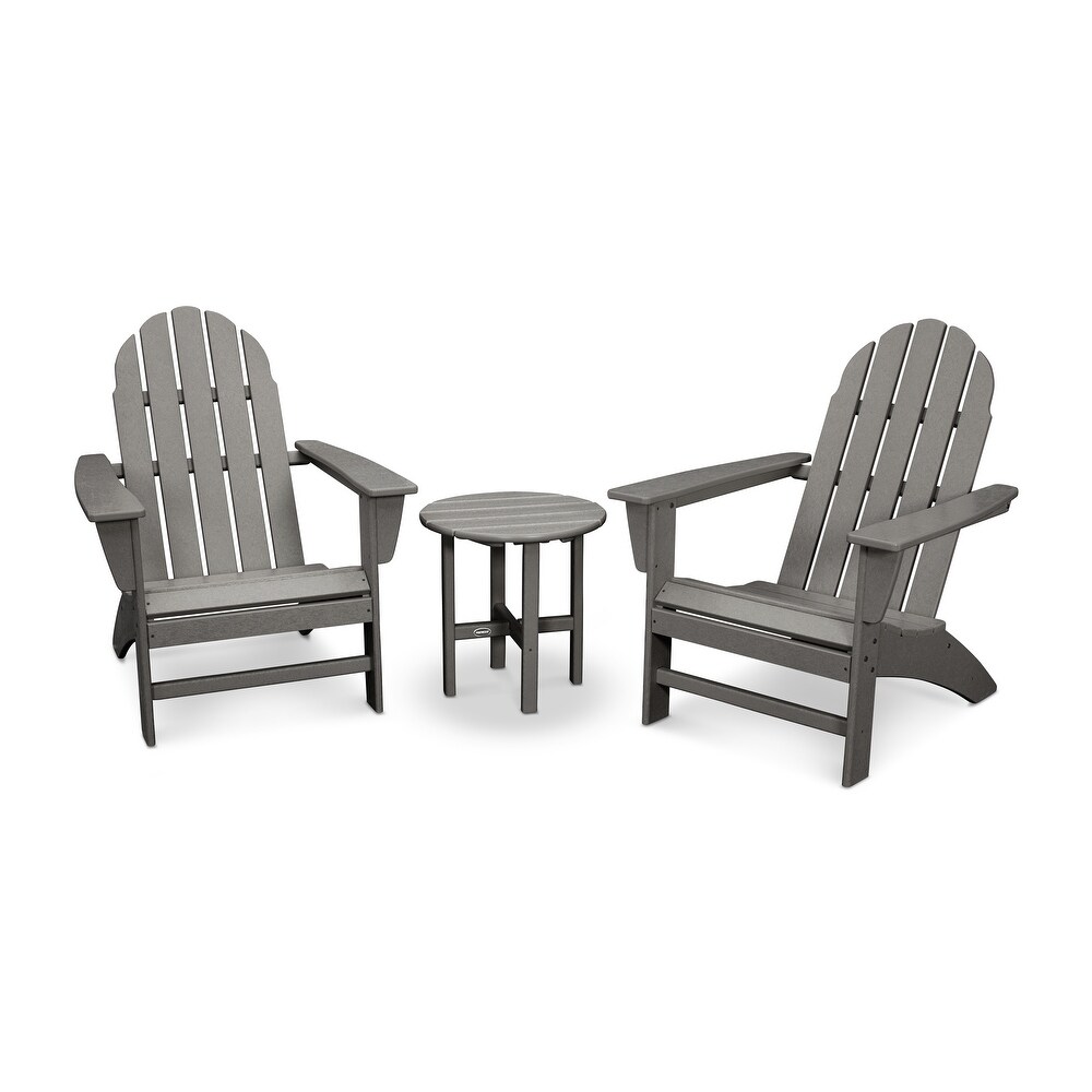 POLYWOOD Vineyard 3 piece Outdoor Adirondack Chair and Table Set