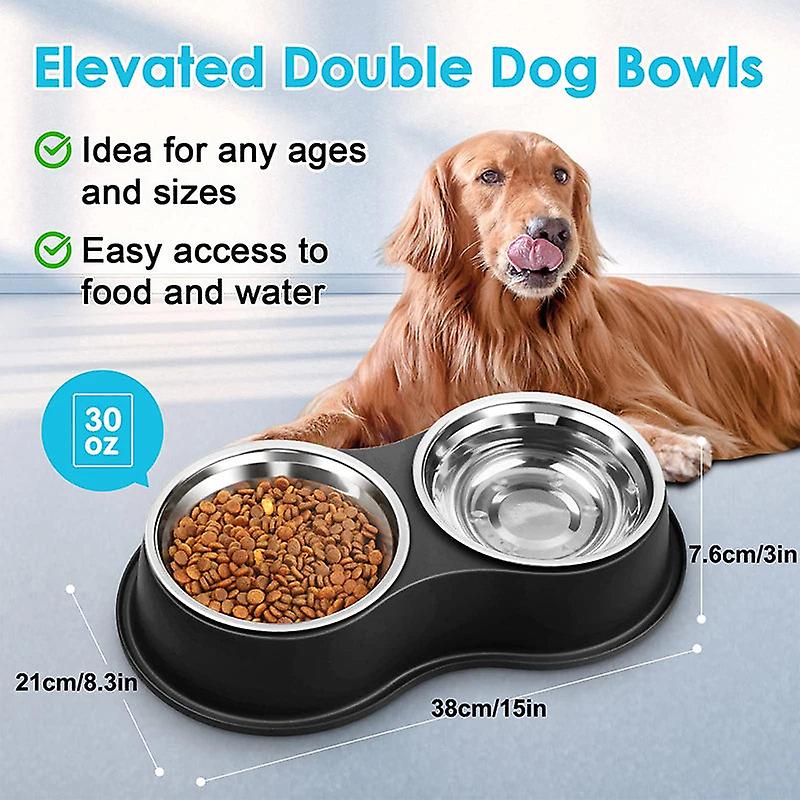 Stainless steel dog bowls set