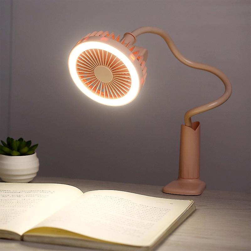 360usb Charging Night Light Electric Fan Portable Desktop Clip Fan