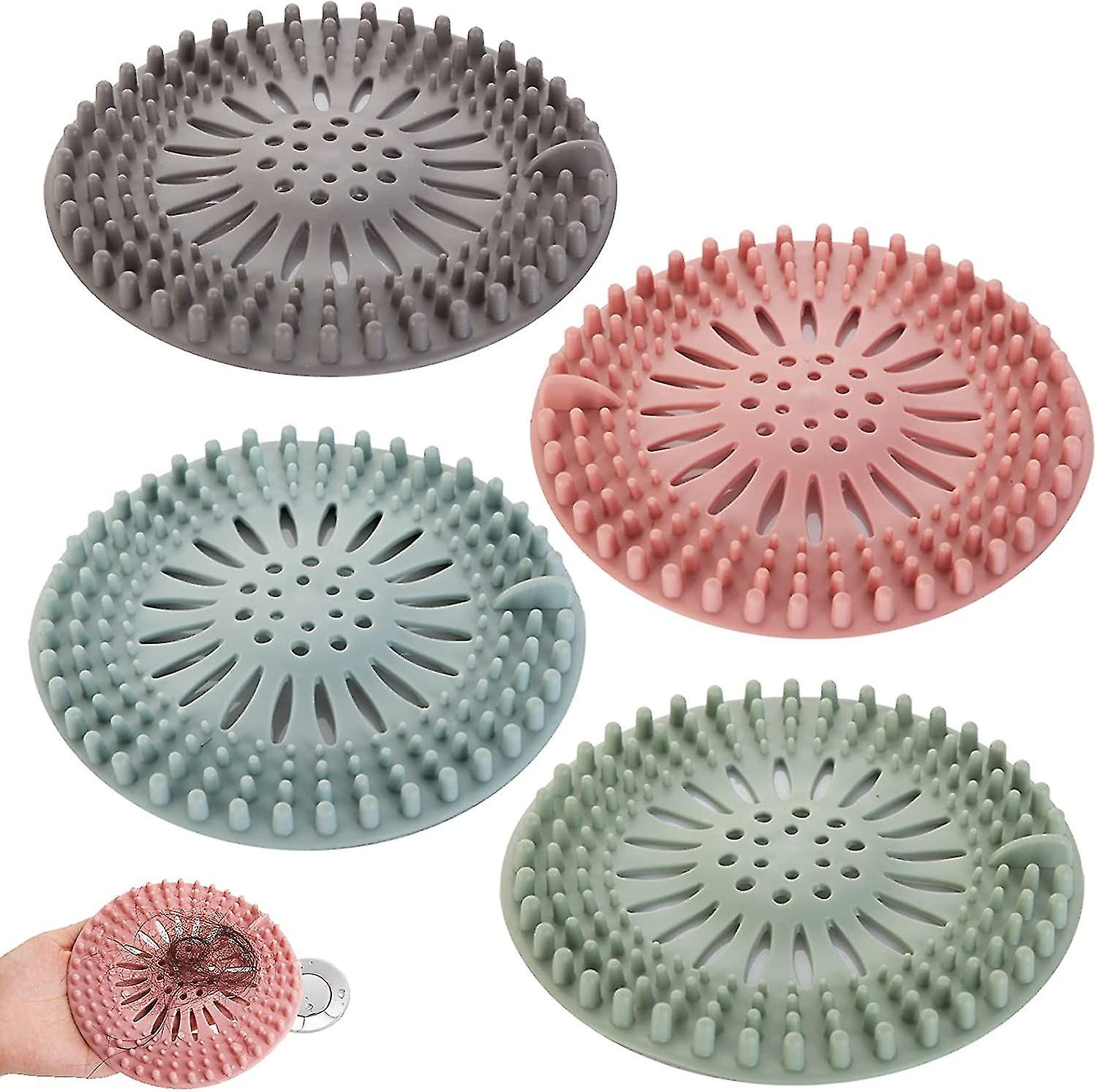 Other Sink Accessory 4pcs Silicone Hair Filter Universal Drain Protector Can Be Used In Bathroom Bathtub Kitchen Scrollsqy Hair Filter