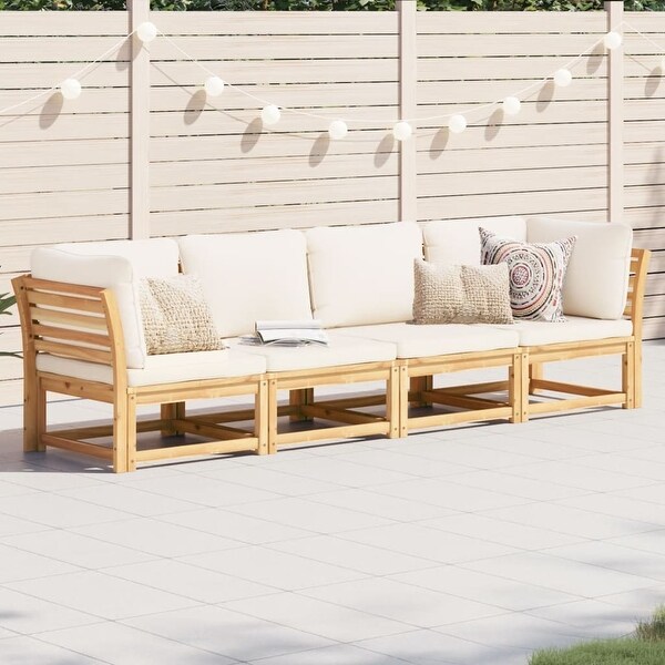 vidaXL Patio Sofa with Cushions 2Seater Outdoor Loveseat Solid Wood Acacia