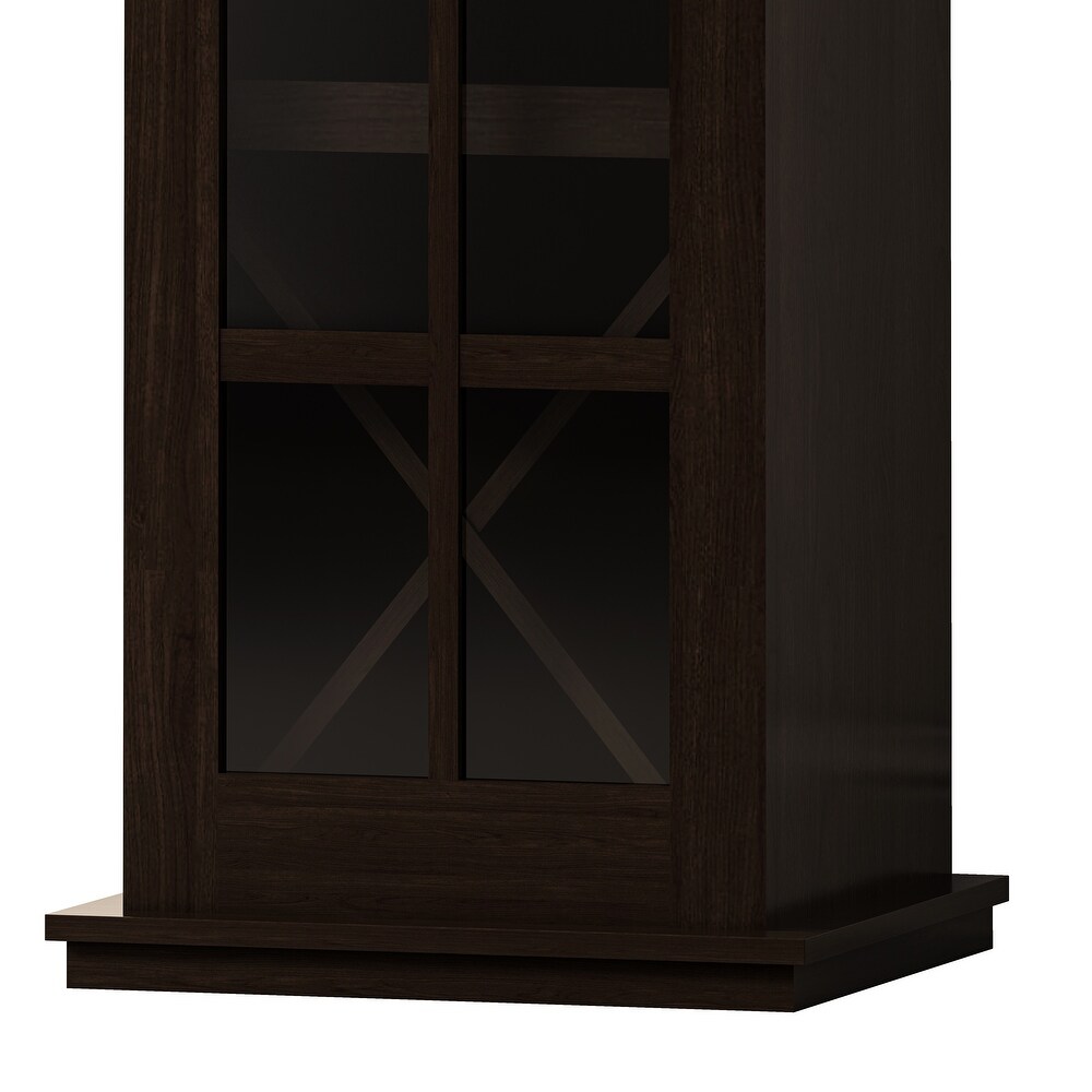 Glass Door Wine Cabinet with Three Layer Design   N/A