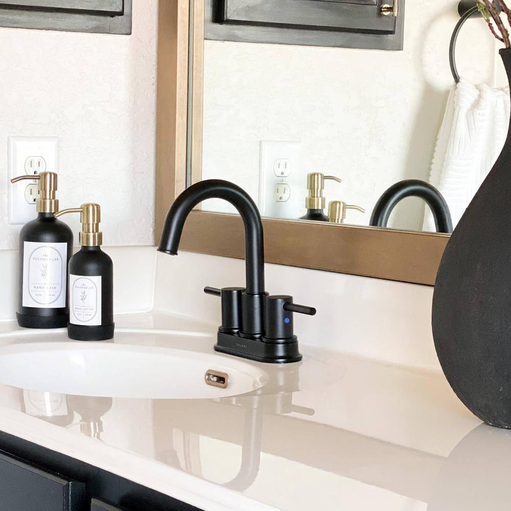 Lulani St Lucia 2Handle 4  Centerset Bathroom Faucet in Matte Black