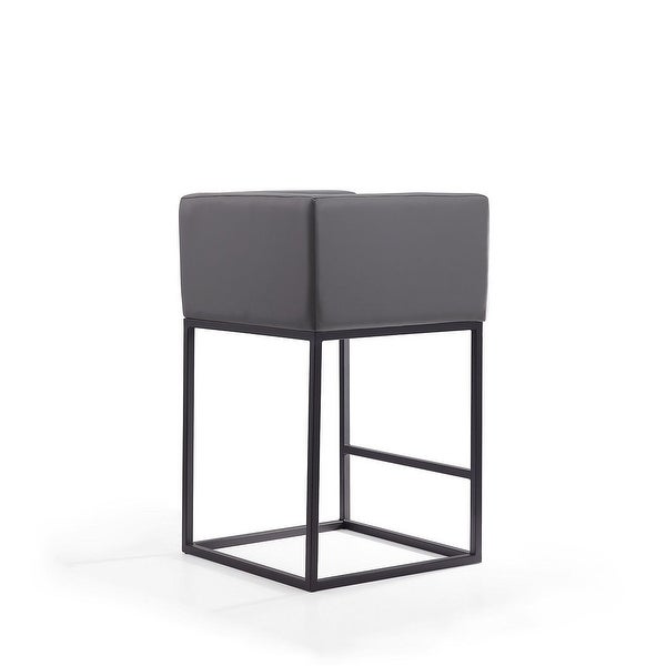 Manhattan Comfort Embassy 34 in. Black Metal Counter Height Bar Stool (Set of 3)