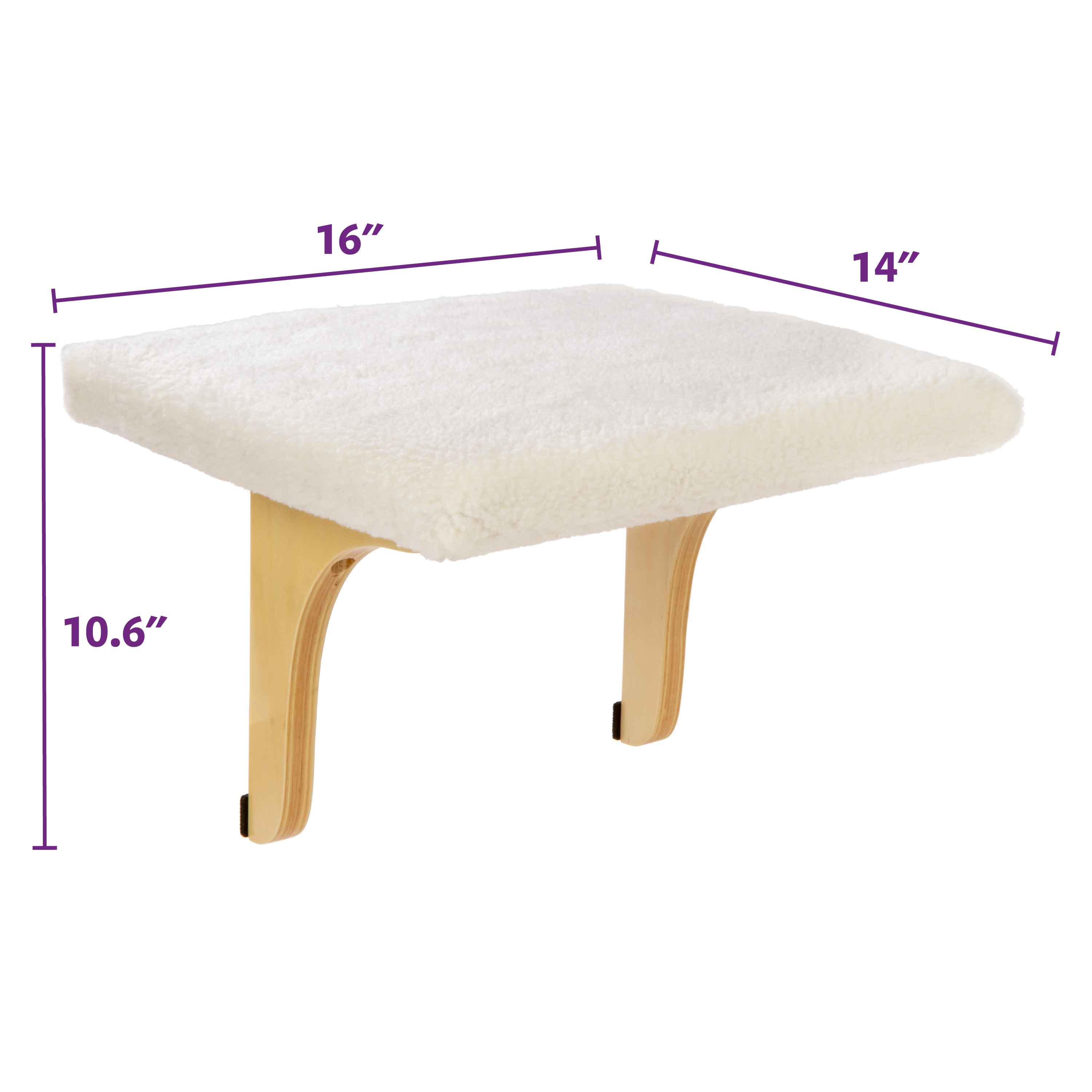 SmartyKat Paw Perch Padded Window Sill Mounted Mat Cat Perch and Plush Sherpa Cover， Cream