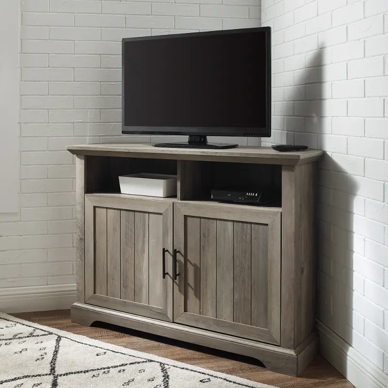 Carin Gray Wash 44 Inch Corner TV Console - Walker Edison