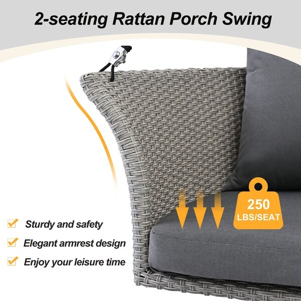 2Person Porch Swing With Ropes