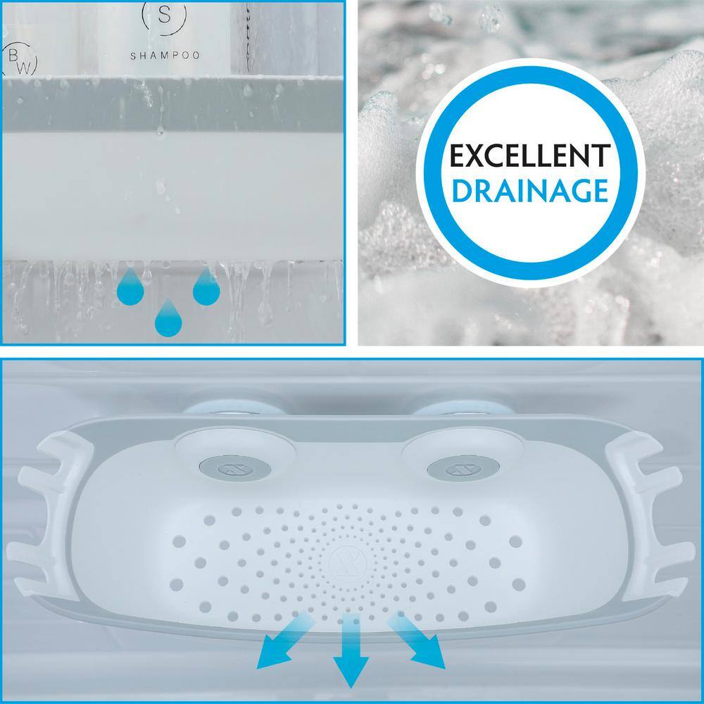 SlipX Solutions On the Dot Suction Shower Basket in White 14000-1