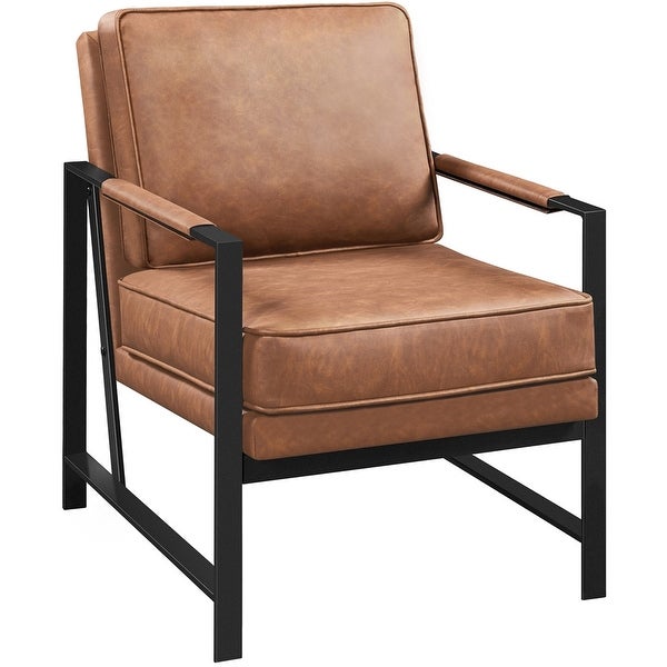 Yaheetech Accent Chair Retro Faux Leather Lounge Chair