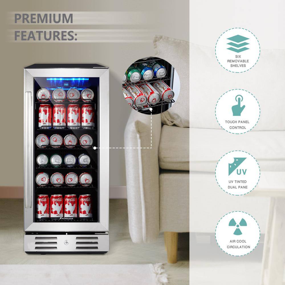 Kalamera 15 Beverage cooler 96 Can Built-In Single Zone Touch Control KRC-90BV