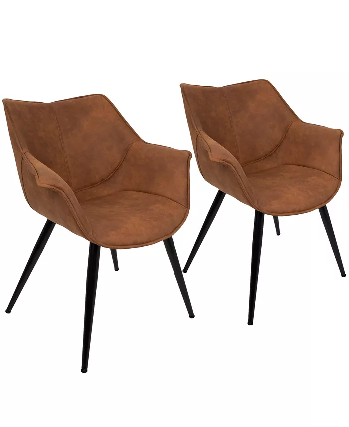 Lumisource Wrangler Accent Chair in Rust Set of 2