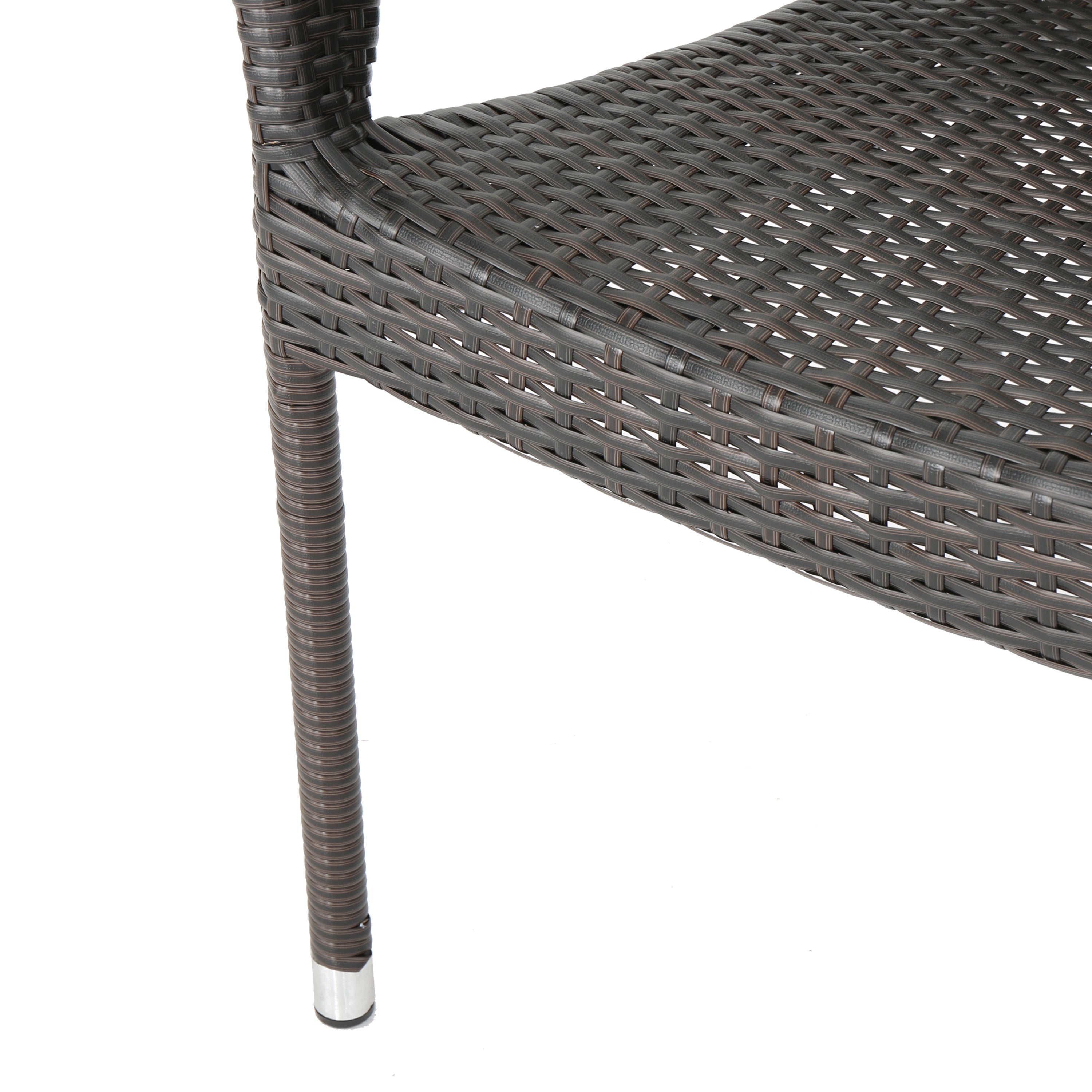 Miranda Outdoor Mix Mocha Wicker Stacking Dining Chairs (Set of 4)