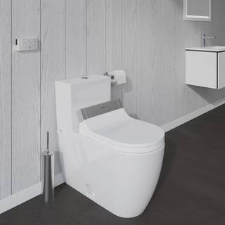 Duravit 1-Piece 0.92 GPF Dual Flush Elongated Toilet in White with HygieneGlaze Seat Not Included 2173512001