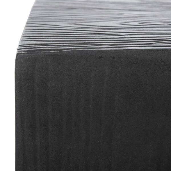 SAFAVIEH Cube Indoor/ Outdoor Modern Black Concrete Accent Table