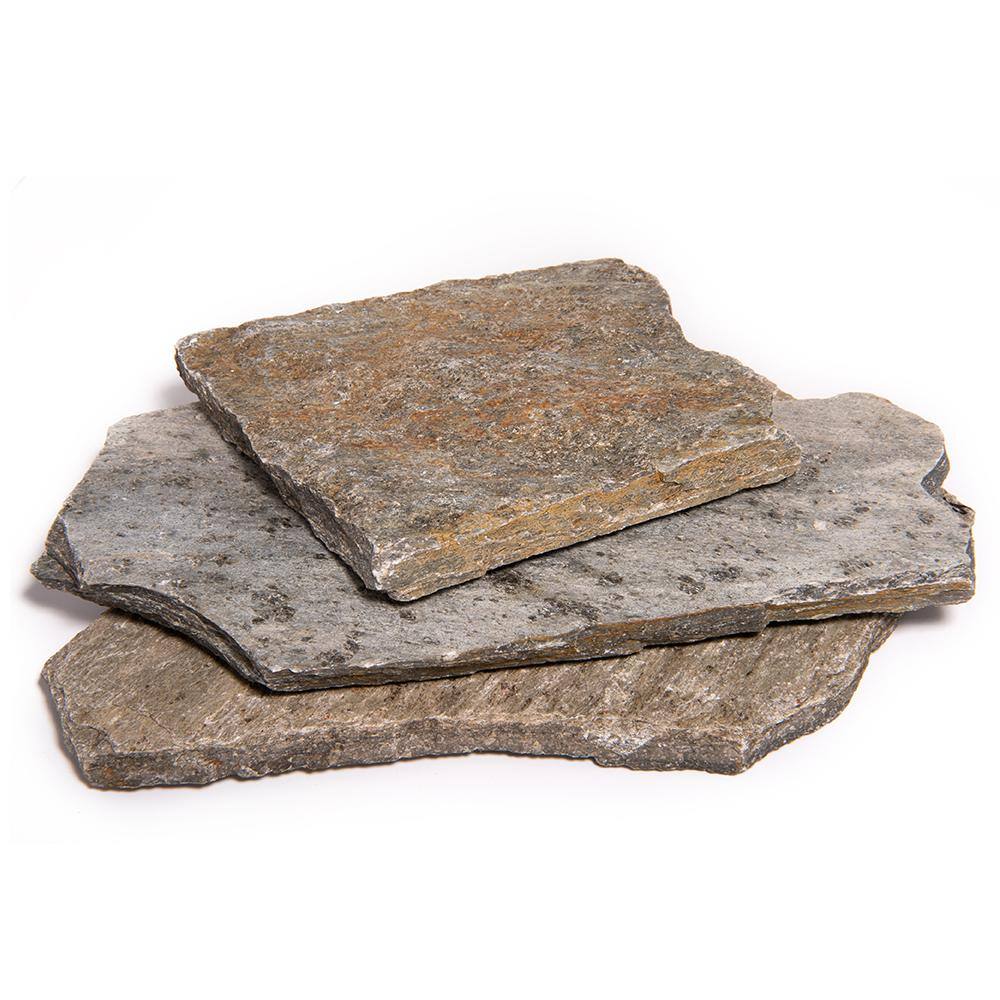 Southwest Boulder  Stone 14 in. x 12 in. x 2 in. 60 sq. ft. Storm Mountain Natural Flagstone for Landscape Gardens and Pathways 02-0221