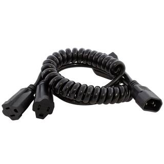 AC WORKS Up to 7 ft. 10 Amp 183 Medical Grade Y-Cable with 2 NEMA 5-15R Connectors CC14Y515