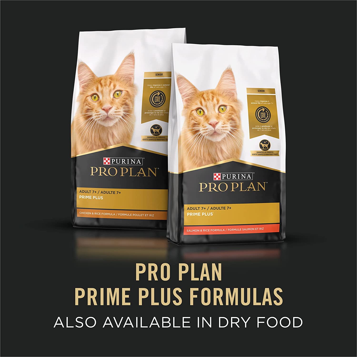 Purina Pro Plan Grain Free Senior 7+ Wet Cat Food Pate， SENIOR Prime Plus Turkey and Giblets Entree - (24) 3 oz. Pull-Top Cans