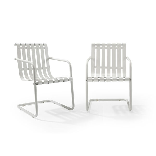 Gracie Stainless Steel Chair - White Set of 2